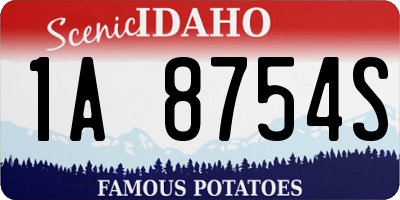 ID license plate 1A8754S