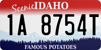 ID license plate 1A8754T
