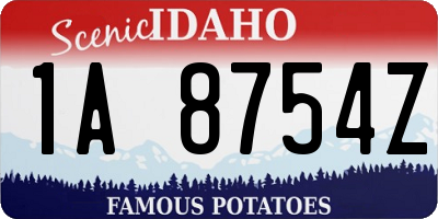 ID license plate 1A8754Z