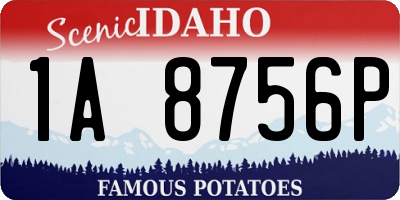 ID license plate 1A8756P
