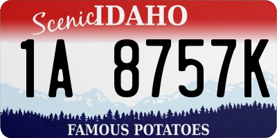 ID license plate 1A8757K