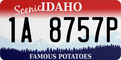ID license plate 1A8757P