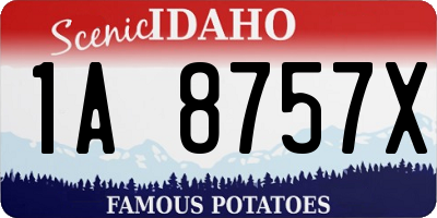 ID license plate 1A8757X