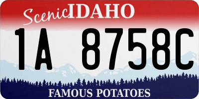 ID license plate 1A8758C