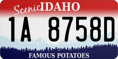 ID license plate 1A8758D