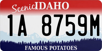 ID license plate 1A8759M