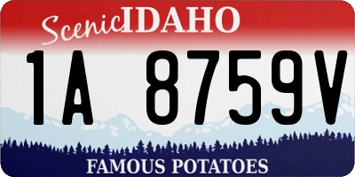 ID license plate 1A8759V