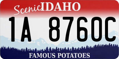 ID license plate 1A8760C