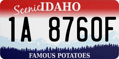ID license plate 1A8760F
