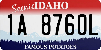 ID license plate 1A8760L