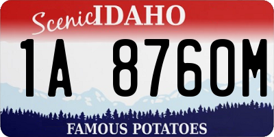 ID license plate 1A8760M