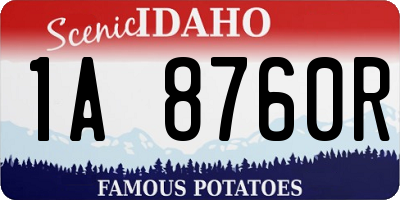 ID license plate 1A8760R