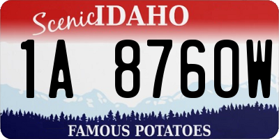 ID license plate 1A8760W