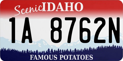 ID license plate 1A8762N