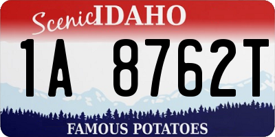 ID license plate 1A8762T