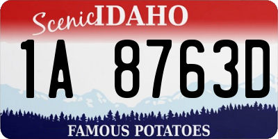 ID license plate 1A8763D