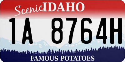 ID license plate 1A8764H