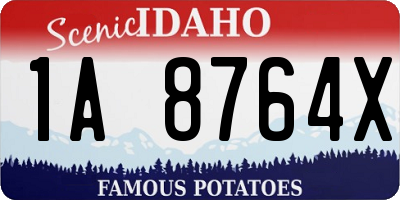 ID license plate 1A8764X