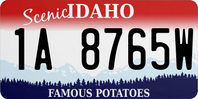 ID license plate 1A8765W