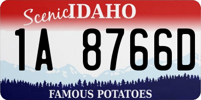 ID license plate 1A8766D