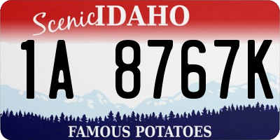 ID license plate 1A8767K