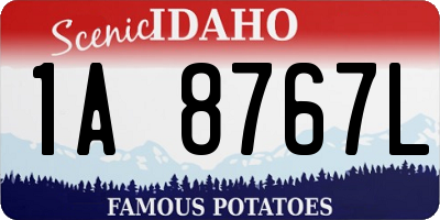 ID license plate 1A8767L