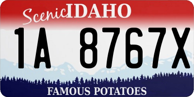 ID license plate 1A8767X