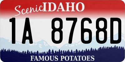 ID license plate 1A8768D