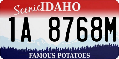 ID license plate 1A8768M