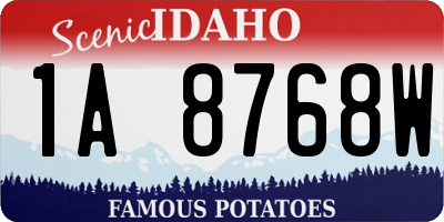 ID license plate 1A8768W