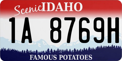 ID license plate 1A8769H