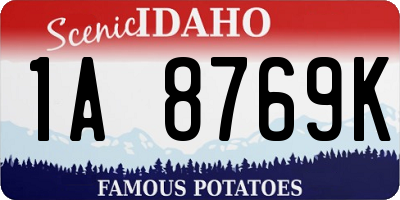 ID license plate 1A8769K