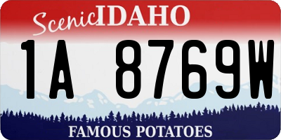 ID license plate 1A8769W