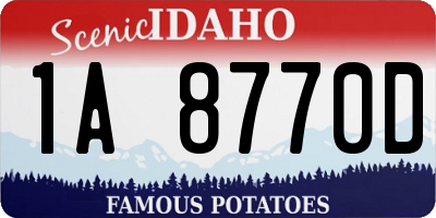 ID license plate 1A8770D