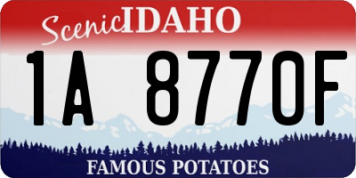ID license plate 1A8770F
