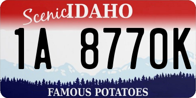 ID license plate 1A8770K