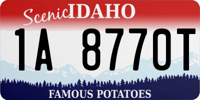 ID license plate 1A8770T