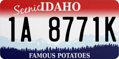 ID license plate 1A8771K