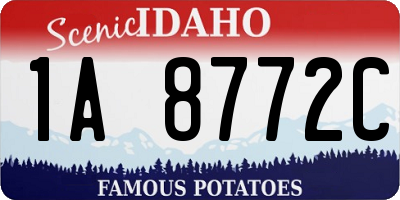 ID license plate 1A8772C