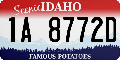 ID license plate 1A8772D
