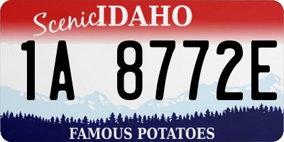 ID license plate 1A8772E