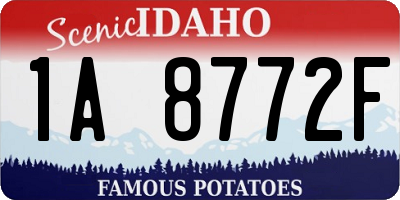 ID license plate 1A8772F