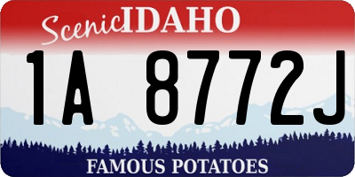 ID license plate 1A8772J