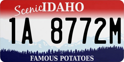 ID license plate 1A8772M
