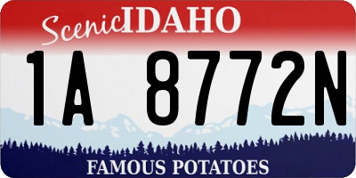 ID license plate 1A8772N