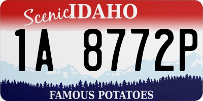 ID license plate 1A8772P