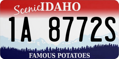 ID license plate 1A8772S
