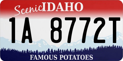 ID license plate 1A8772T