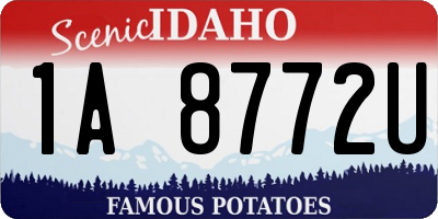 ID license plate 1A8772U