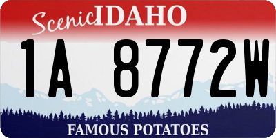 ID license plate 1A8772W